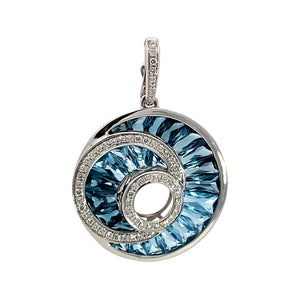 Blue Topaz Swirl Pendant