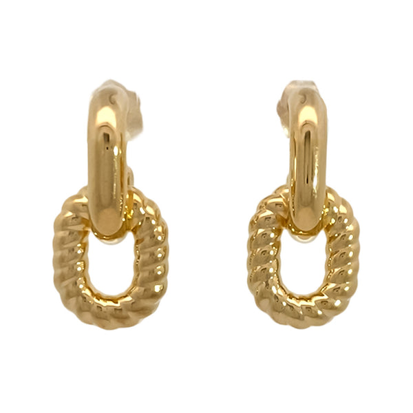 Small Double Mixed Link Earrings