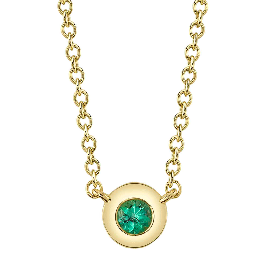 Bezel Emerald Necklace