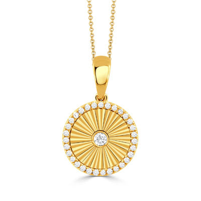 Fluted Gold and Diamond Necklace