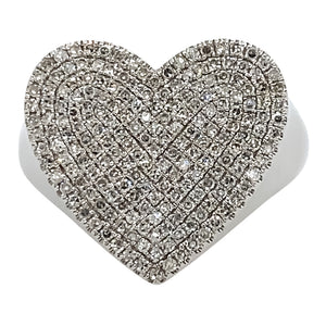 Pave Heart Diamond Ring