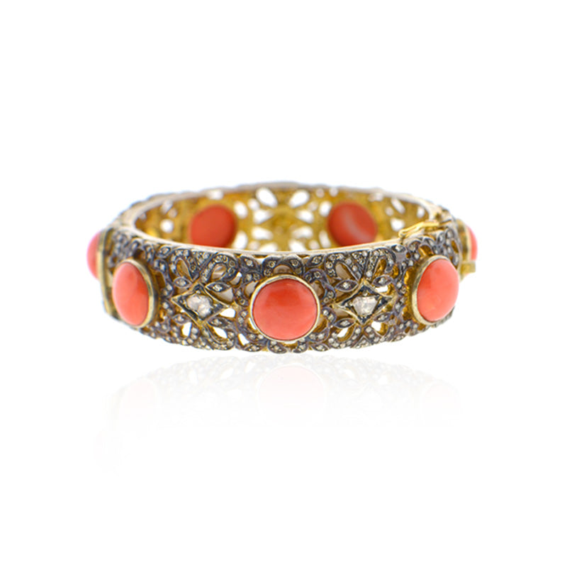 Diamond and Coral Bracelet