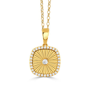 Fluted Gold and Diamond Necklace