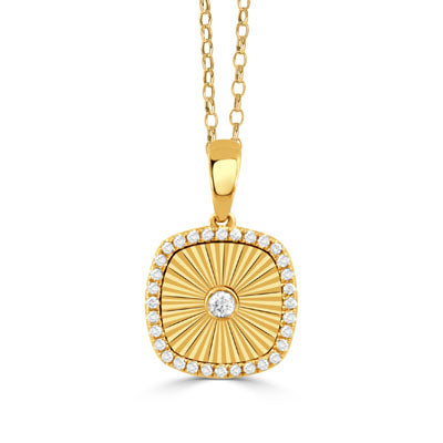 Fluted Gold and Diamond Necklace