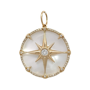 Mother-of-Pearl Compass Charm