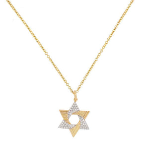 Mixed Star of David Neckalce