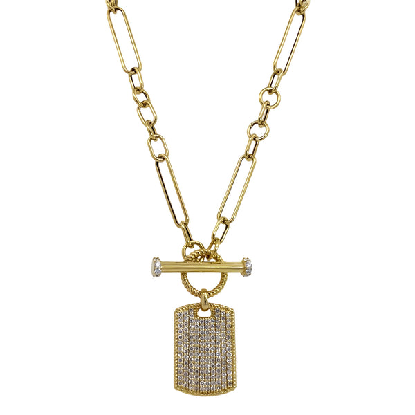 Diamond Dog Tag Necklace