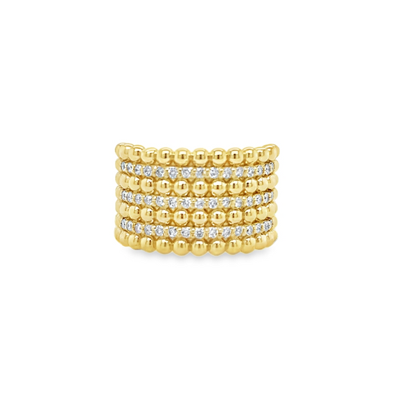 Diamond and Gold Wide Band