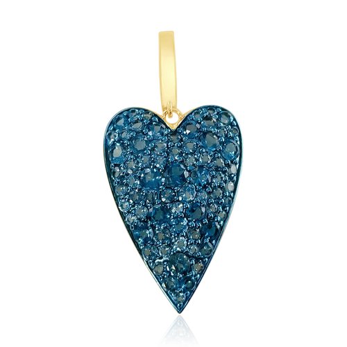 Blue Topaz Heart Charm