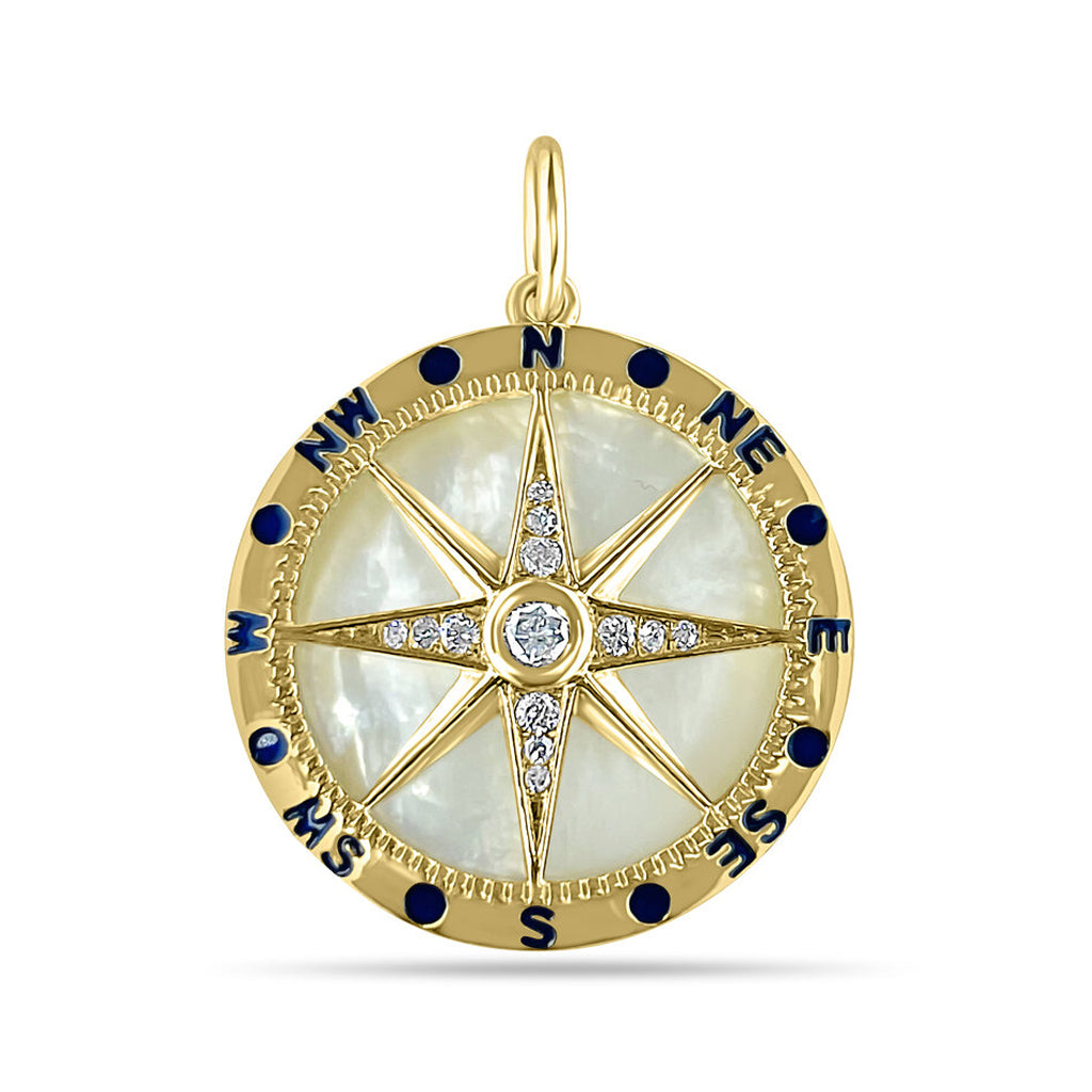 Mother of Pearl Compass Charm