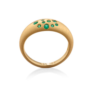 Emerald 'Fairy Dust' Domed Ring