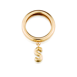 'S'  Charm Ring