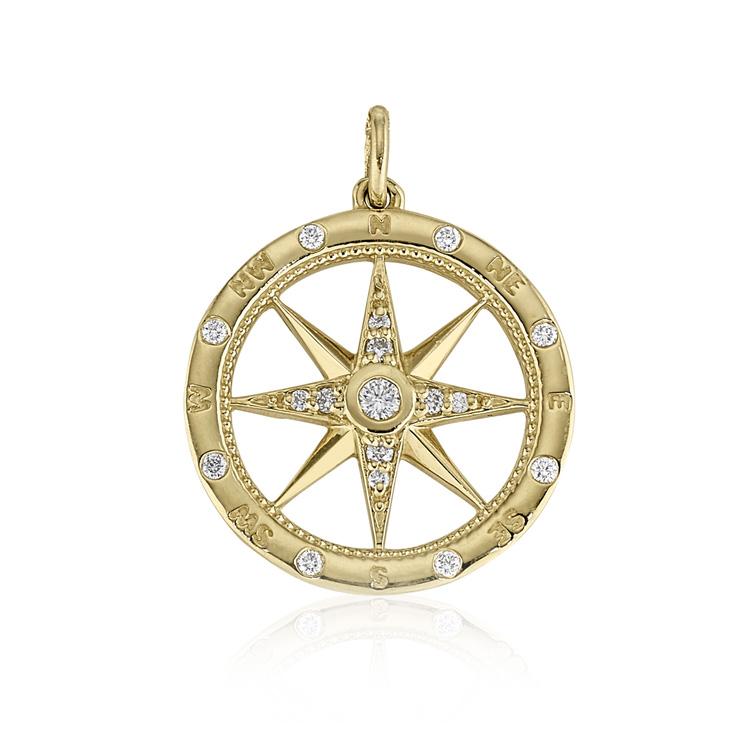 Diamond Compass Charm