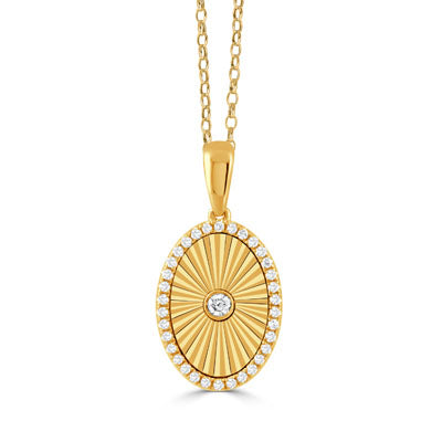 Fluted Gold and Diamond Necklace