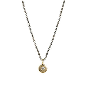 18K Diamond Pebble Necklace