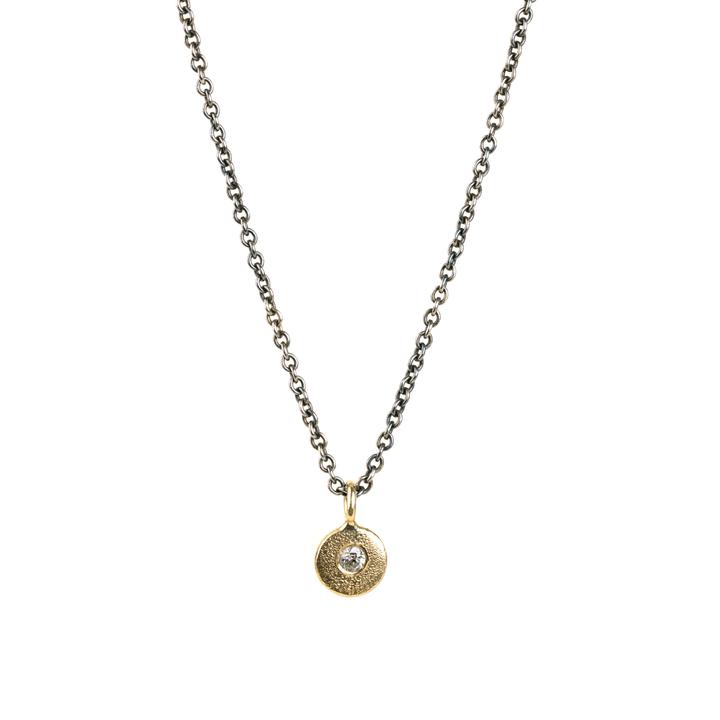 18K Diamond Pebble Necklace