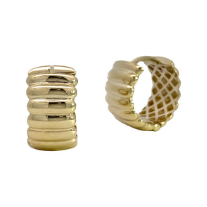 Chunky Ridged Huggie Earrings