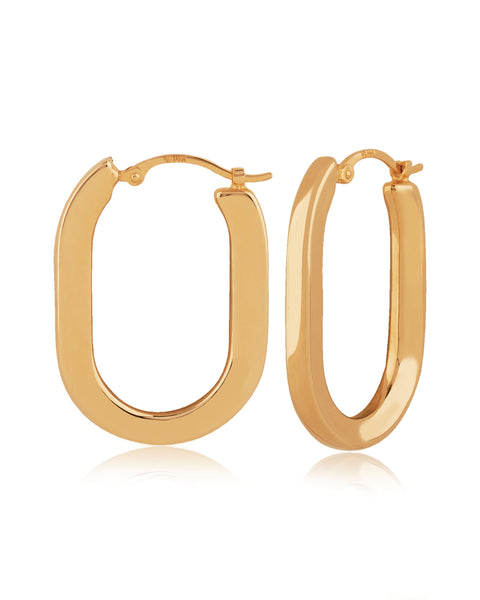 Flat Oval Hoop Earrings