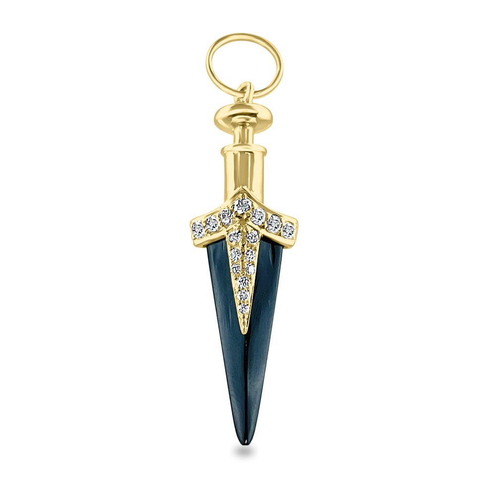 Black Onyx Dagger Charm