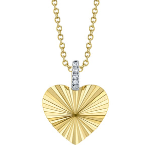 Fluted Heart Necklace