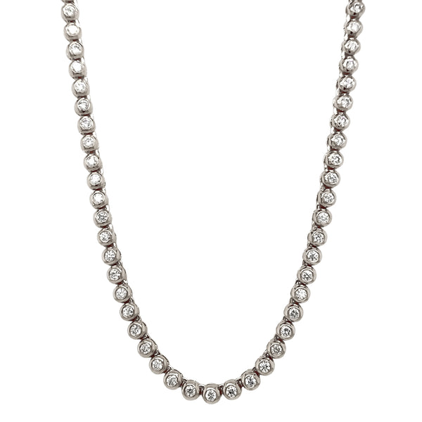 Bezel Set Diamond Tennis Necklace