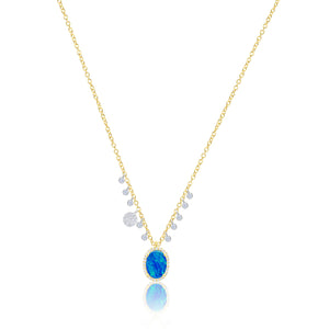 Opal and Diamond Necklace