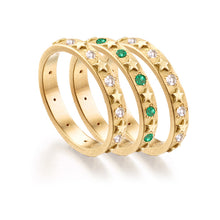 'Celestial' Emerald and Star Ring