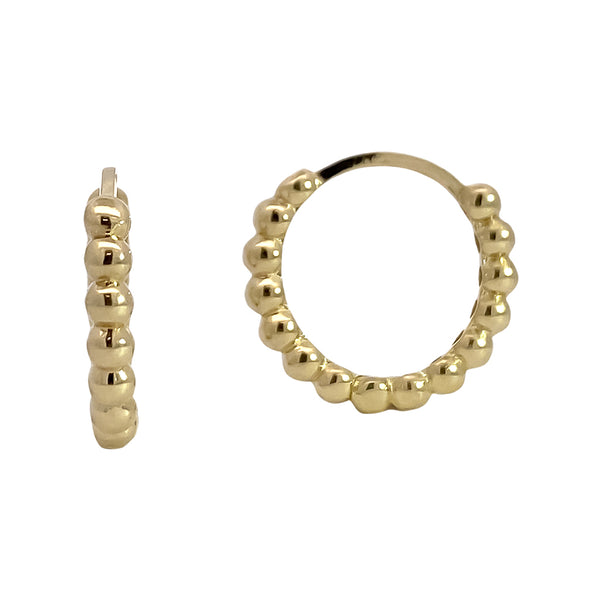 Gold Ball Huggie Earrings