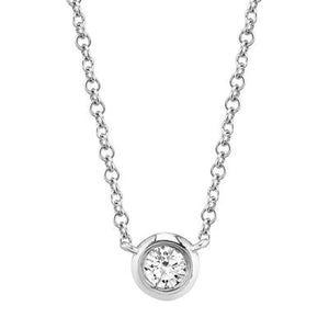 Bezeled Diamond Solitaire Necklace