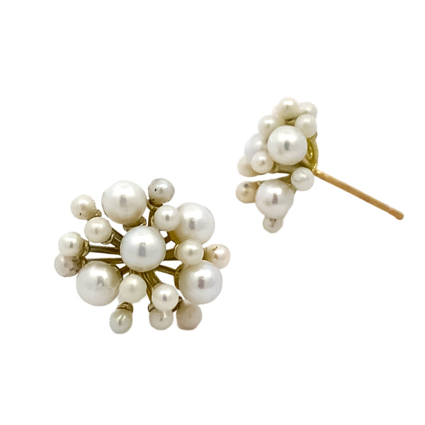 Spray Cluster Pearl Earrings