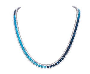 Ombre Blue Topaz Statement Necklace