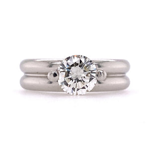 Post Mount Round Solitaire Diamond Ring