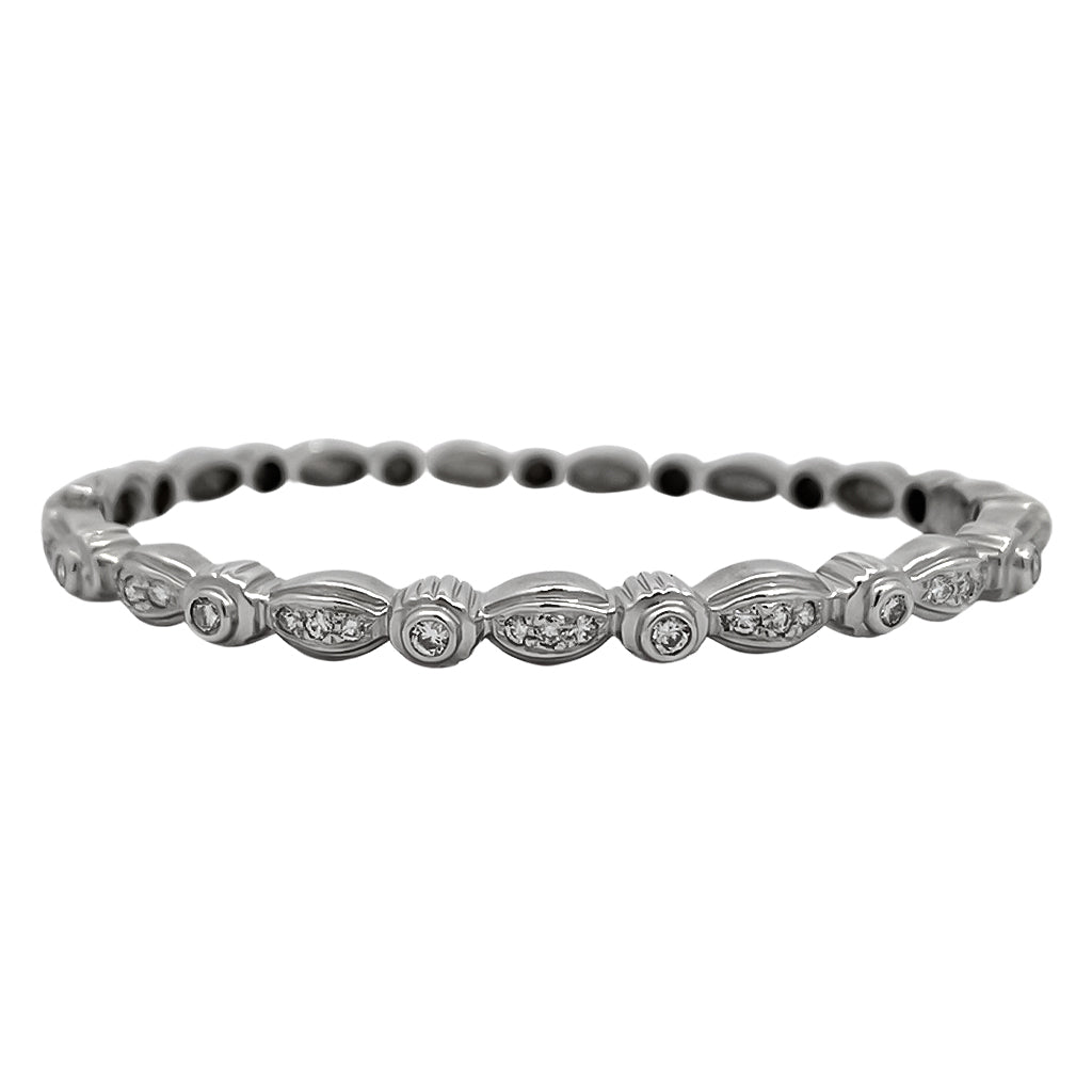 The Vintage Collection <p>White Gold and Diamond Bangle Bracelet