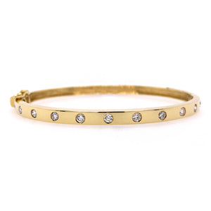 Flush Diamond Hinged Bangle