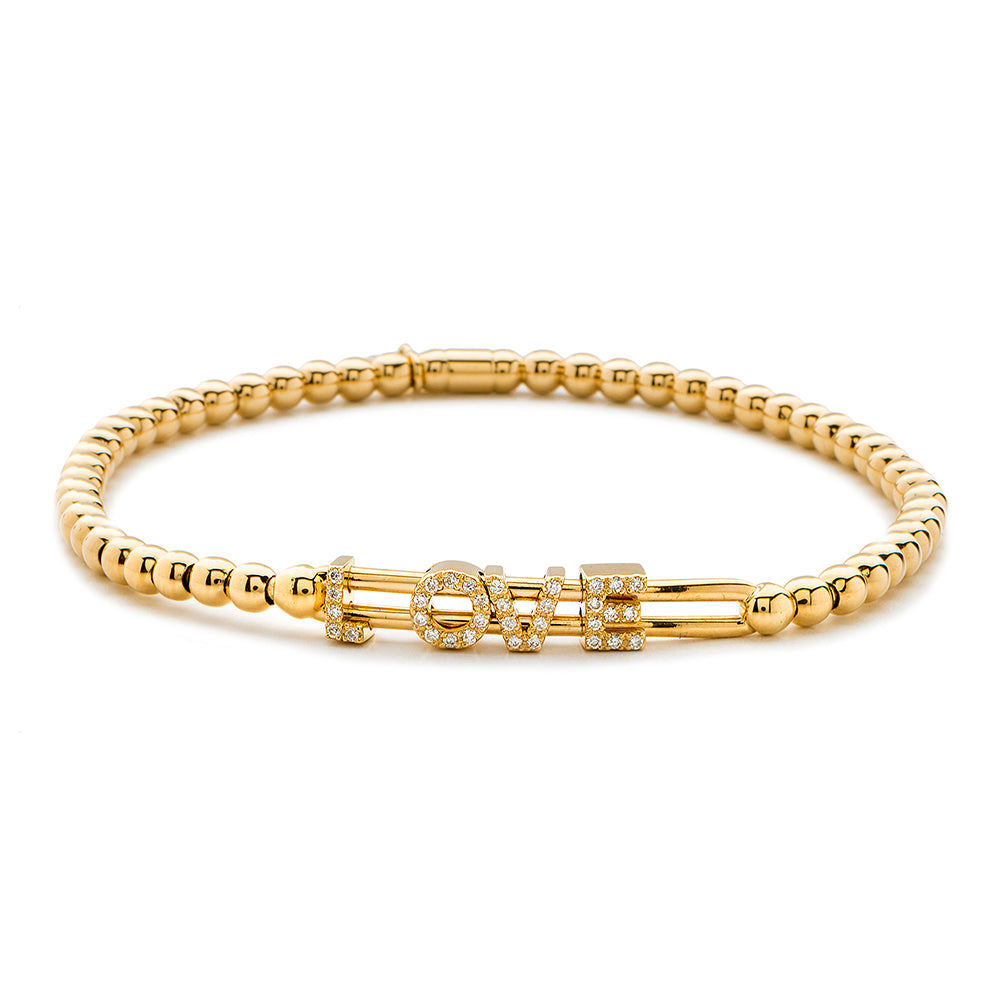 Diamond 'LOVE' Slider Stretch Bracelet