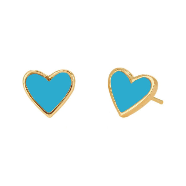 Enamel Heart Stud Earrings