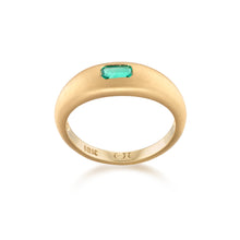 Single Emerald 'Fairy Dust' Domed Ring