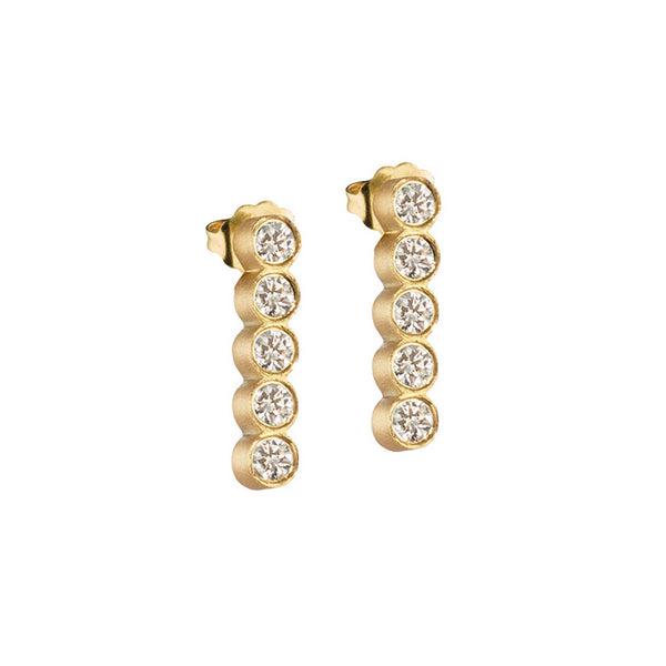 Bezeled Diamond Bar Earring