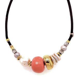 Coral and Pearl Necklace