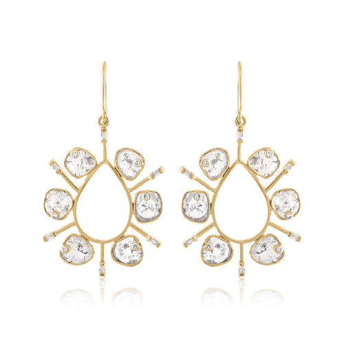 Diamond Slice Drop  Earring