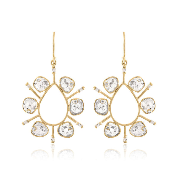 Diamond Slice Drop  Earring