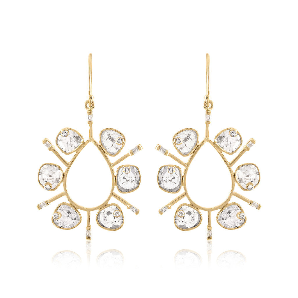 Diamond Slice Drop  Earring