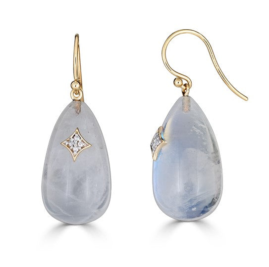 Double drop moonstone earrings - Von Treskow