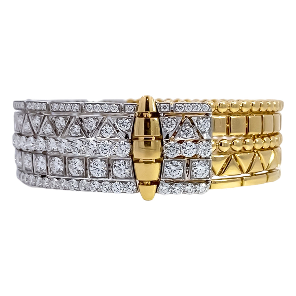 Five Row Mixed Shape Diamond Statement Bracelet