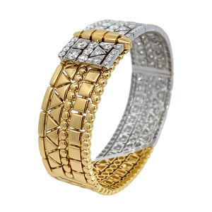 Five Row Mixed Shape Diamond Statement Bracelet