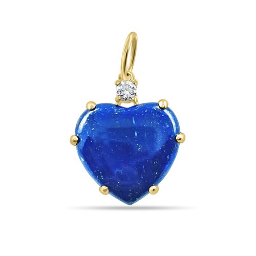 Lapis Chubby Heart Charm