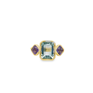 Green and Purple Amethyst Ring