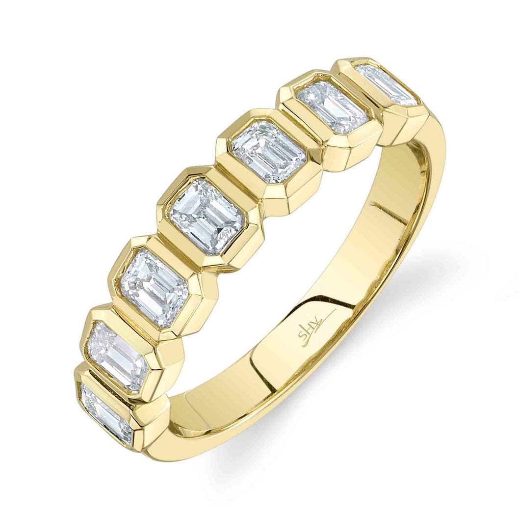 Bezel Set Emerald Cut Ring