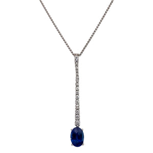 Sapphire and Diamond Lariat Necklace