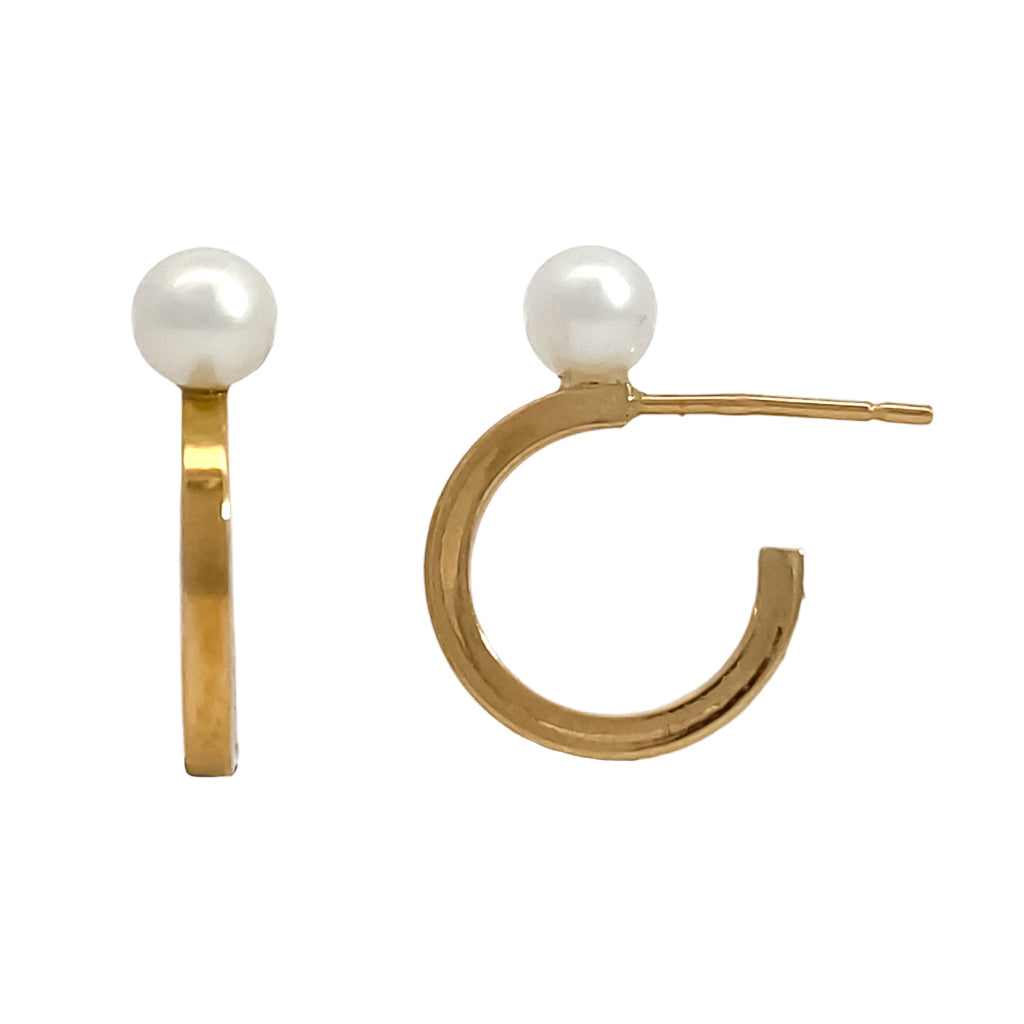 Pearl Stud Hoop Earring